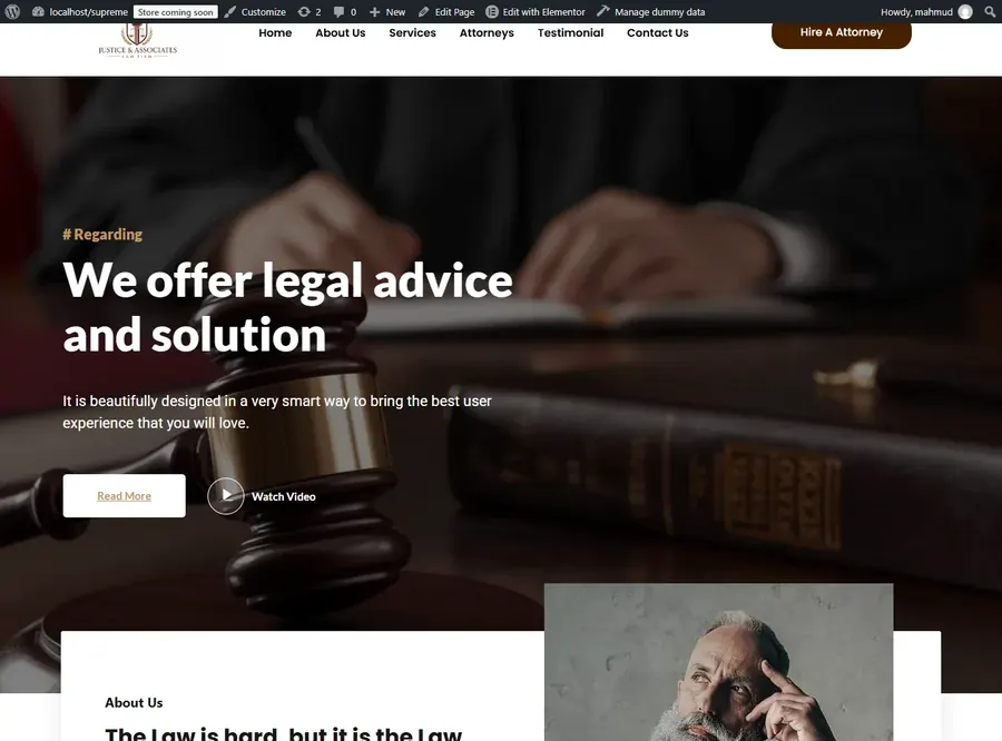 Justice Associates website preview