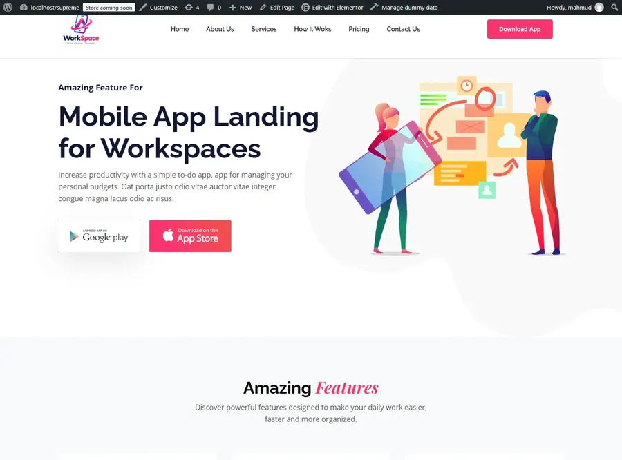 WorkSpace website preview
