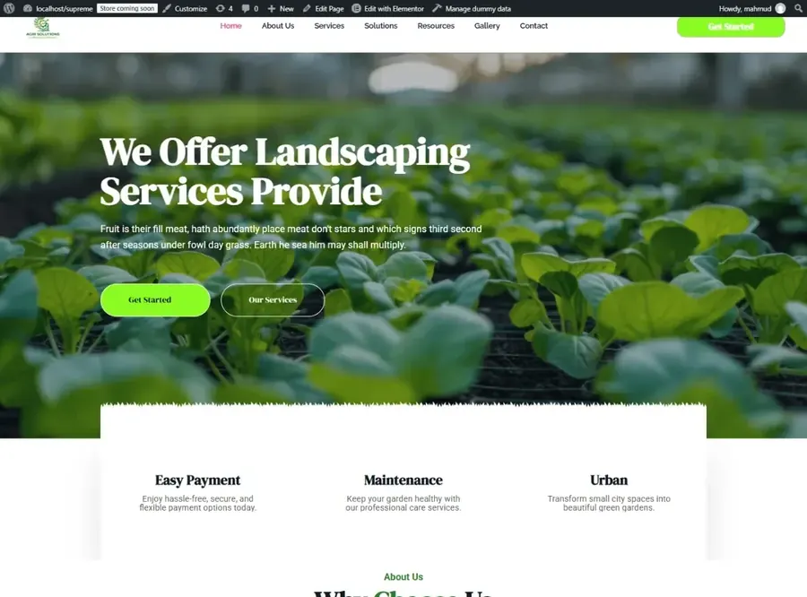 Agri Solutions website preview